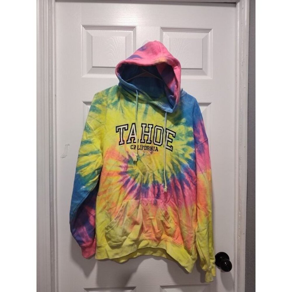 Dreamsicle Unisex Size Large Tahoe Hoodie Tie Dye Festival Casual Relaxed - Picture 6 of 7